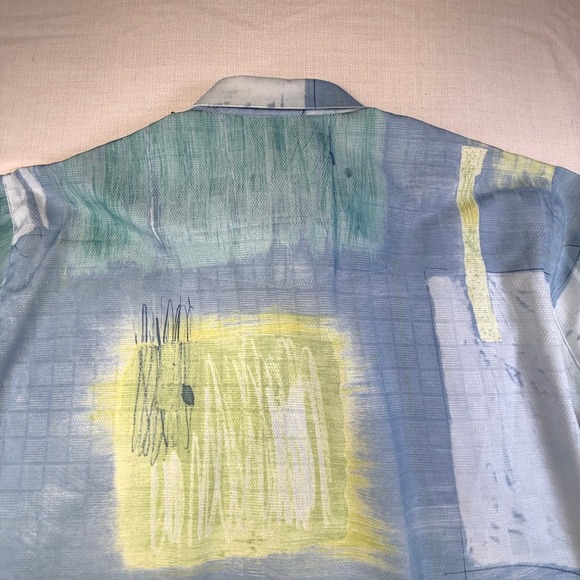 HAUPT German Abstract Print Short Sleeve Button Down Shirt‎ Men's 44-XL - Picture 6 of 10